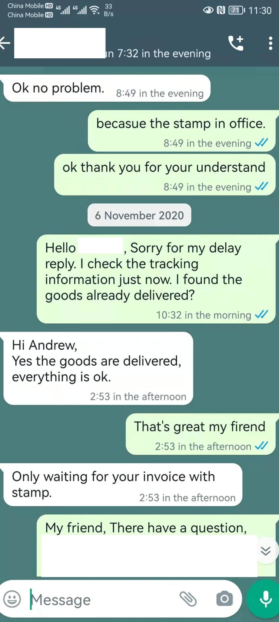 Customer Feedback - Whatsapp -2